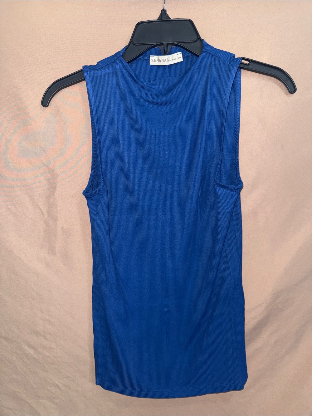 NWT Women’s Small Zenana Outfitters Cobalt Blue Ribbed Sleeveless Tank